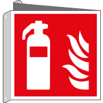 [E15107BIW] E15107BIW - cartello bifacciale estintore EN ISO 7010