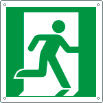 [E15153Y] E15153Y - Cartello emergenza uscita di emergenza a ds solo simbolo EN ISO 7010