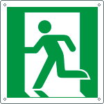 [E15154Z] E15154Z - Cartello emergenza uscita di emergenza a sn solo simbolo EN ISO 7010