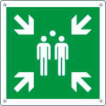 [E15180K] E15180K - Cartello emergenza punto di ritrovo evacuazione EN ISO 7010 E007