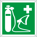 [E15238K] E15238K - Cartello emergenza ossigeno per rianimazione EN ISO 700 E028