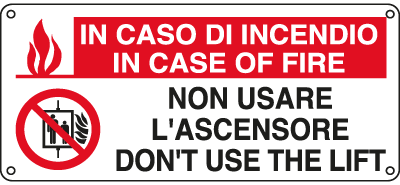 [E16135W] E16135W - Cartello in caso di incendio...2lingue UNI ISO 7010