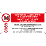 [E16140KS] E16140KS - Etichetta adesiva in caso di incendio...3simboli UNI ISO 7010