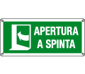 [E16144W] E16144W - cartello apertura a spinta freccia a sinistra