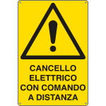 [E1707X] E1707X - Cartello pericolo cancello elettrico comandato EN ISO 7010