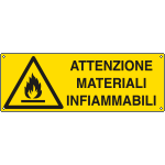[E1710K] E1710K - Cartello attenzione materiali infiammabili EN ISO 7010