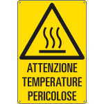 [E17123X] E17123X - Cartello pericolo attenzione temperature pericolo EN ISO 7010