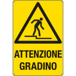 [E17148X] E17148X - Cartello pericolo attenzione gradino EN ISO 7010