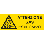 [E1714K] E1714K - Cartello pericolo attenzione gas esplosivo EN ISO 7010