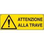 [E17153KS] E17153KS - Etichetta adesiva attenzinoe alla trave EN ISO 7010
