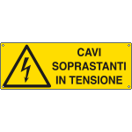 [E1735KS] E1735KS - Etichetta adesiva cavi soprastanti in tensione EN ISO 7010