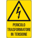 [E1736X] E1736X - Cartello pericolo trasformatore in tensione EN ISO 7010