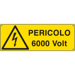 [E1748K] E1748K - Cartello pericolo 6000 Volt.EN ISO 7010