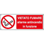 [E18023K] E18023K - Cartello vietato fumare allarme antincendio funzione EN ISO 7010