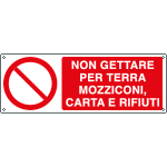 [E18069KS] E18069KS - Etichetta adesiva non gettare mozziconi per terra EN ISO 7010