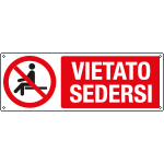 [E18345K] E18345K - cartello vietato sedersi EN ISO 7010