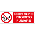 [E1869KS] E1869KS - Etichetta adesiva In questo reparto e'vietato fumare EN ISO 7010