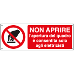 [E1873KS] E1873KS - Etichetta adesiva non aprire consentito elettricisti EN ISO 7010