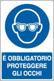 [E1901X] E1901X - Cartello obbligo e'obbligatorio proteggere gli occhi EN ISO 7010
