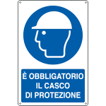 [E1902Y] E1902Y - Cartello obbligo casco di protezione EN ISO 7010