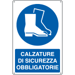 [E1905X] E1905X - Cartello obbligo calzature di sicurezza EN ISO 7010
