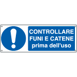 [E1924K] E1924K - Cartello obbligo controllare funi e catene EN ISO 7010