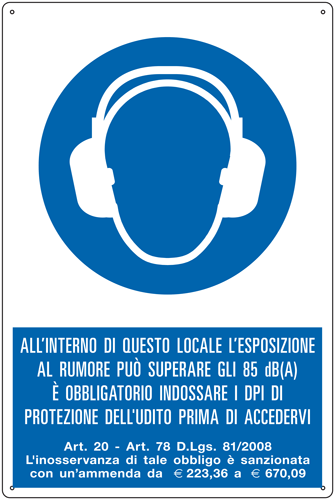 [E1949X] E1949X - Cartello obbligo proteggere l'udito nella zona EN ISO 7010