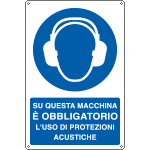 [E1950X] E1950X - Cartello obbligoproteggere l'udito su macchina EN ISO 7010