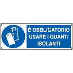 [E1953KS] E1953KS - Etichetta adesiva obbligo uso dei guanti isolanti EN ISO 7010