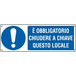 [E1960K] E1960K - Cartello obbligo chiudere chiave locale EN ISO 7010