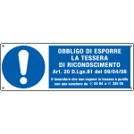 [E1974K] E1974K - Cartello obbligo esporre tessera riconoscimento EN ISO 7010