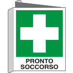 [E20101BIX] E20101BIX - Cartello bifacciale emergenza pronto soccorso EN ISO 7010