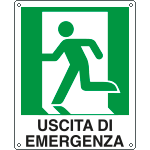[E20105Y] E20105Y - Cartello uscita di emergenza sinistra simbolo+testo EN ISO 7010