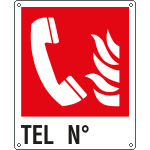 [E20163Y] E20163Y - Cartello antincendio telefono n. simbolo+testo EN ISO 7010
