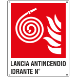 [E20177X] E20177X - Cartello lancia antincendio idrante N.