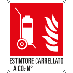 [E20179X] E20179X - Cartello antincendio estintore carrellato a CO2 n. EN ISO 7010 F009