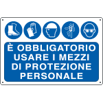 [E2657] E2657 - Cartello obbligo usare mezzi di protez.personale EN ISO 7010