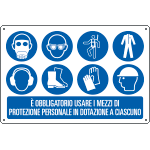 [E2659] E2659 - Cartello obbligo usare mezzi di protezione personale EN ISO 7010