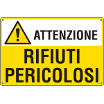 [E2784] E2784 - Cartello Attenzione RIFIUTI pericolosi EN ISO 7010