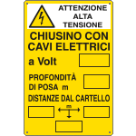 [E2792] E2792 - Cartello chiusino cavi elettrici attenzione alta tens.UNI EN ISO 7010