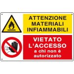 [E2938] E2938 - Cartello multisimbolo attenzione materiali infiammabili...EN ISO 7010