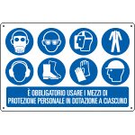 [E3123] E3123 - Cartello obbligo usare i mezzi di protezione personale EN ISO 7010