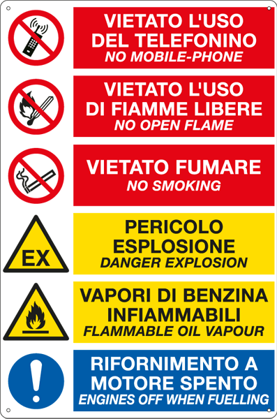 [E3523] E3523 - Cartello multisimbolo E'vietato ..EN ISO 7010