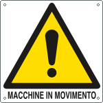 [E400102Y] E400102Y - Cartello pericolo macchine in movimento EN ISO 7010