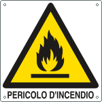 [E400203KS] E400203KS - Etichetta autoadesiva pericolo Incendio EN ISO 7010