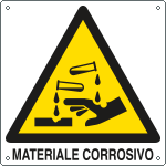 [E400503K] E400503K - Cartello pericolo materiale corrosivo EN ISO 7010