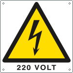 [E400701W] E400701W - Cartello pericolo 220 Volt EN ISO 7010