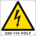 [E400704K] E400704K - Cartello pericolo 220-110 volt EN ISO 7010