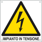 [E400721X] E400721X - Cartello pericolo impianto in tensione EN ISO 7010
