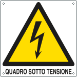 [E400728KS] E400728KS - Etichetta pvc autoadesivo pericolo quadro sotto EN ISO 7010